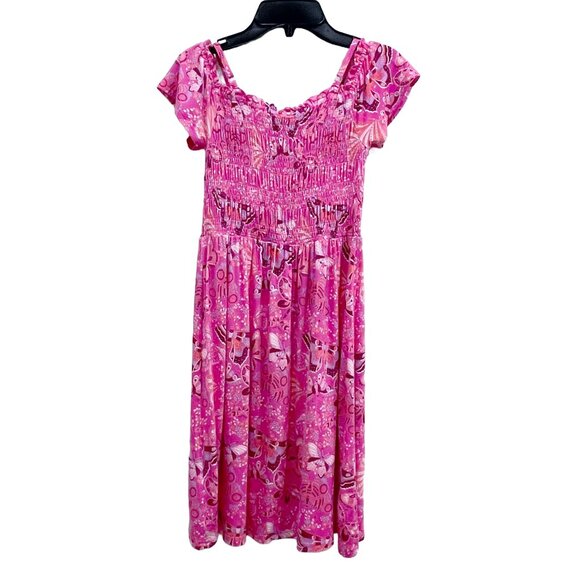 Short Sleeve Cold Shoulder Dress | Pink Butterfly Print | The Children's Place - Picture 7 of 10